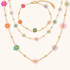 18KT Gold Plated Dainty Bloom Necklace - Atulya Jewellers