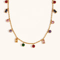 18KT Gold Plated Petal CZ Necklace - Atulya Jewellers