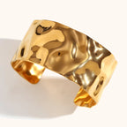 18KT Gold Plated Irregular Statement Cuff Bracelet - Atulya Jewellers