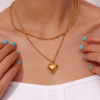 18KT Gold Plated Heart Layered Necklace - Atulya Jewellers