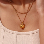 18KT Gold Plated Heart Layered Necklace - Atulya Jewellers
