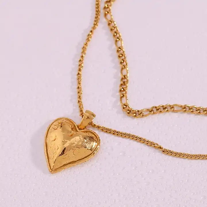 18KT Gold Plated Heart Layered Necklace - Atulya Jewellers