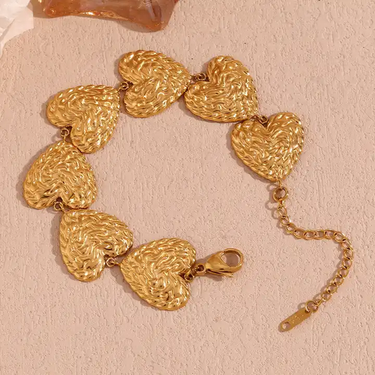 18KT Gold Plated Velvet Heart Bracelet