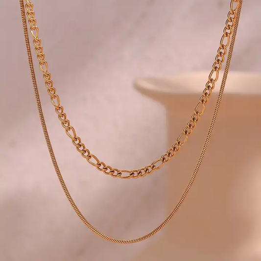 18KT Gold Plated Adna Layered Chain