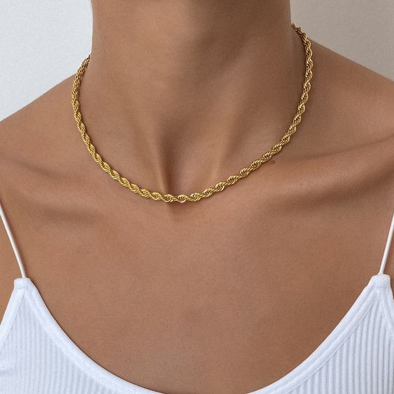18KT Gold Plated Rope Chain - Atulya Jewellers