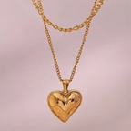 18KT Gold Plated Heart Layered Necklace - Atulya Jewellers