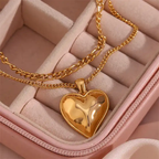 18KT Gold Plated Heart Layered Necklace - Atulya Jewellers