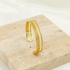 18KT Gold Plated Layered chain Cuff Bracelet