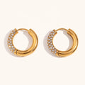 18KT Gold Plated Blink CZ Hoops - Atulya Jewellers