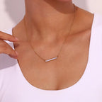 18KT Gold Plated Dainty Bar Necklace - Atulya Jewellers