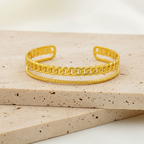 18KT Gold Plated Layered chain Cuff Bracelet