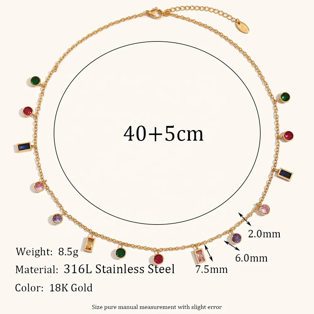 18KT Gold Plated Petal CZ Necklace - Atulya Jewellers