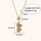 18KT Gold Plated Teddy CZ Necklace - Atulya Jewellers