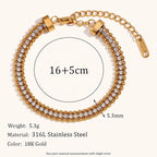 18KT Gold Plated Bead Tennis CZ Bracelet - Atulya Jewellers