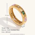 18KT Gold Plated Celestial CZ Ring - Atulya Jewellers