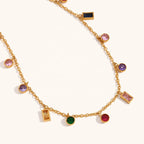 18KT Gold Plated Petal CZ Necklace - Atulya Jewellers