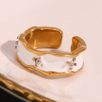18KT Gold Plated Emily CZ Ring White - Atulya Jewellers