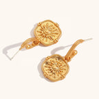 18KT Gold Plated Sun Dangle Earrings - Atulya Jewellers