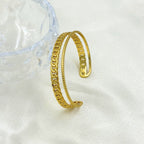 18KT Gold Plated Layered chain Cuff Bracelet