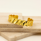 18KT Gold Plated Zig-Zag Cuff Bracelet