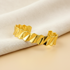 18KT Gold Plated Zig-Zag Cuff Bracelet