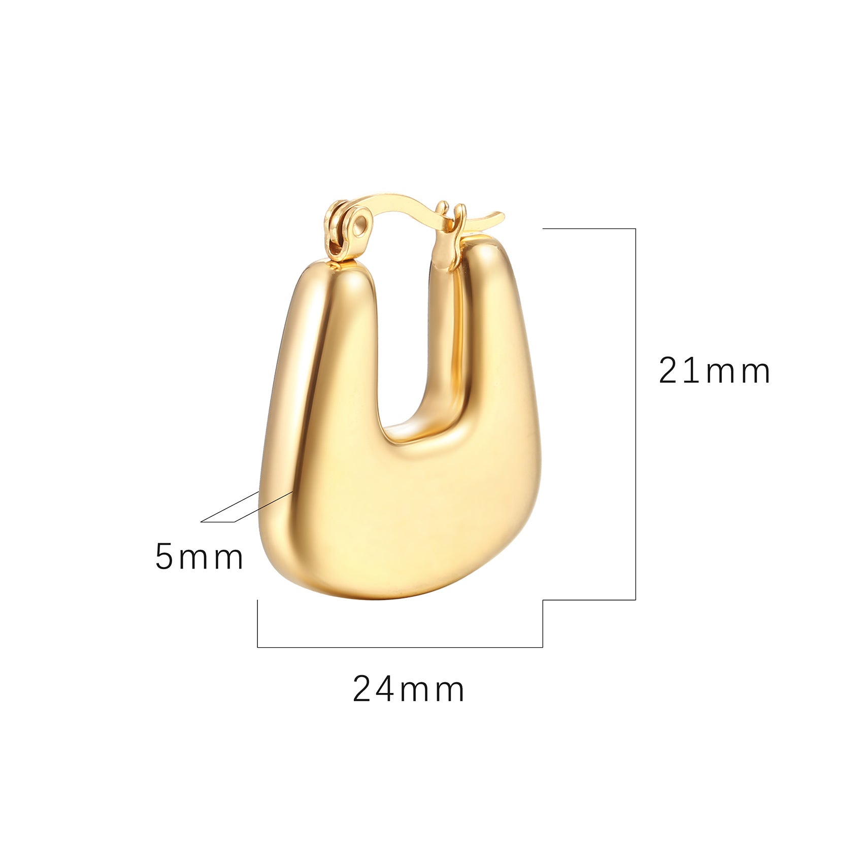 18KT Gold Plated Hand Bag Hoop Earrings - Atulya Jewellers