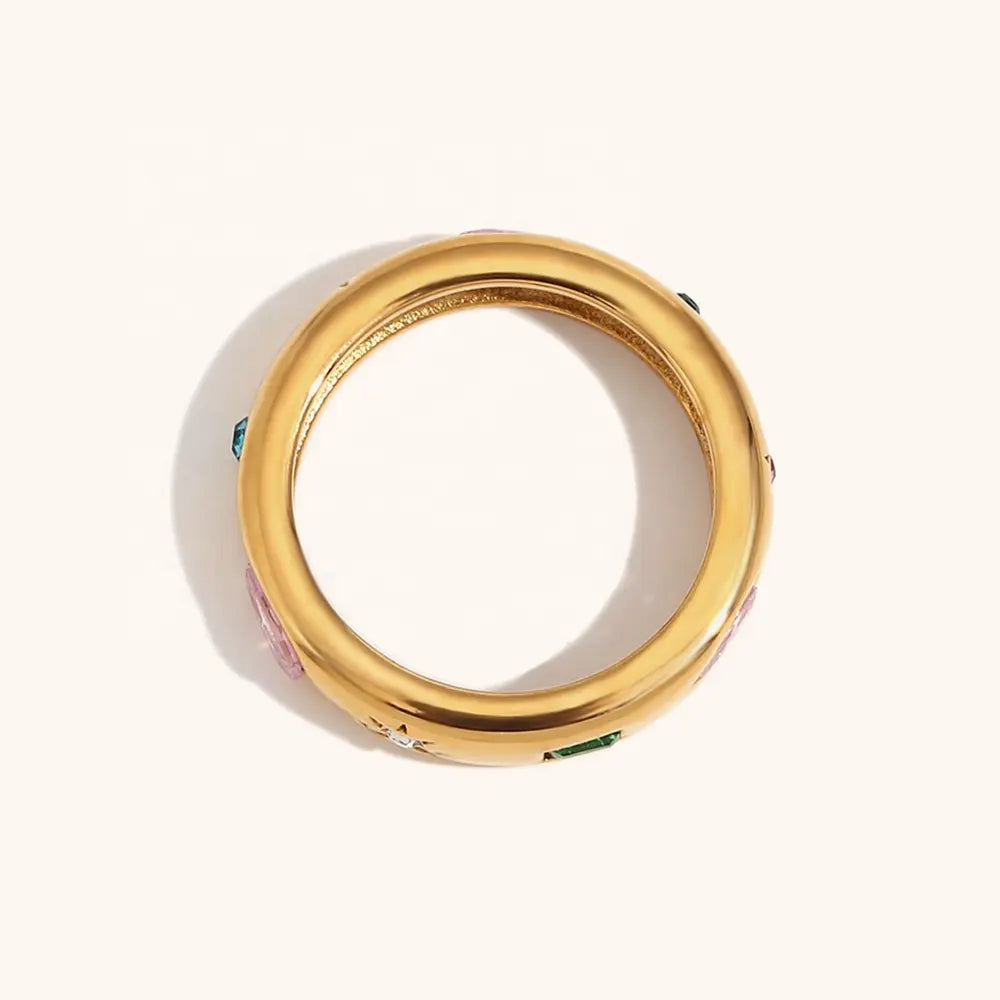 18KT Gold Plated Celestial CZ Ring - Atulya Jewellers