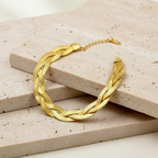 18KT Gold Plated Tri Twisted Silk Bracelet