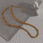 18KT Gold Plated Twisted Silk Necklace - Atulya Jewellers