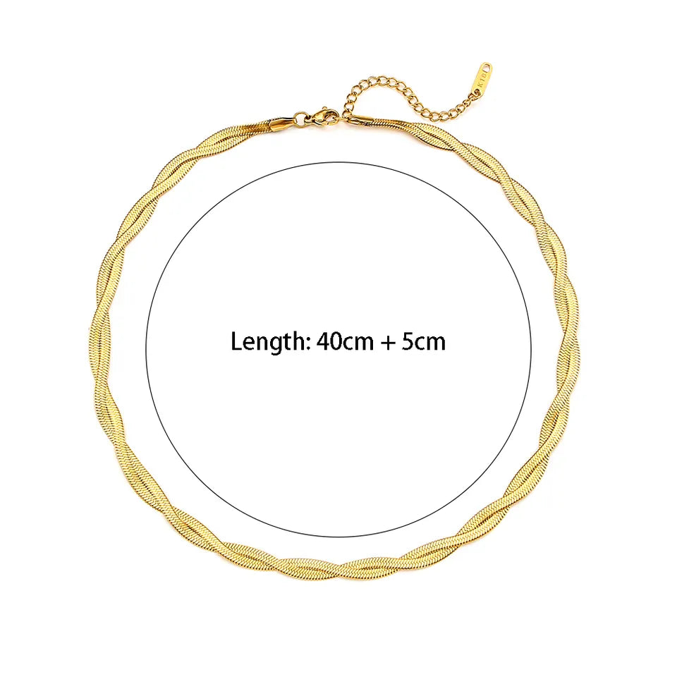 18KT Gold Plated Twisted Silk Necklace