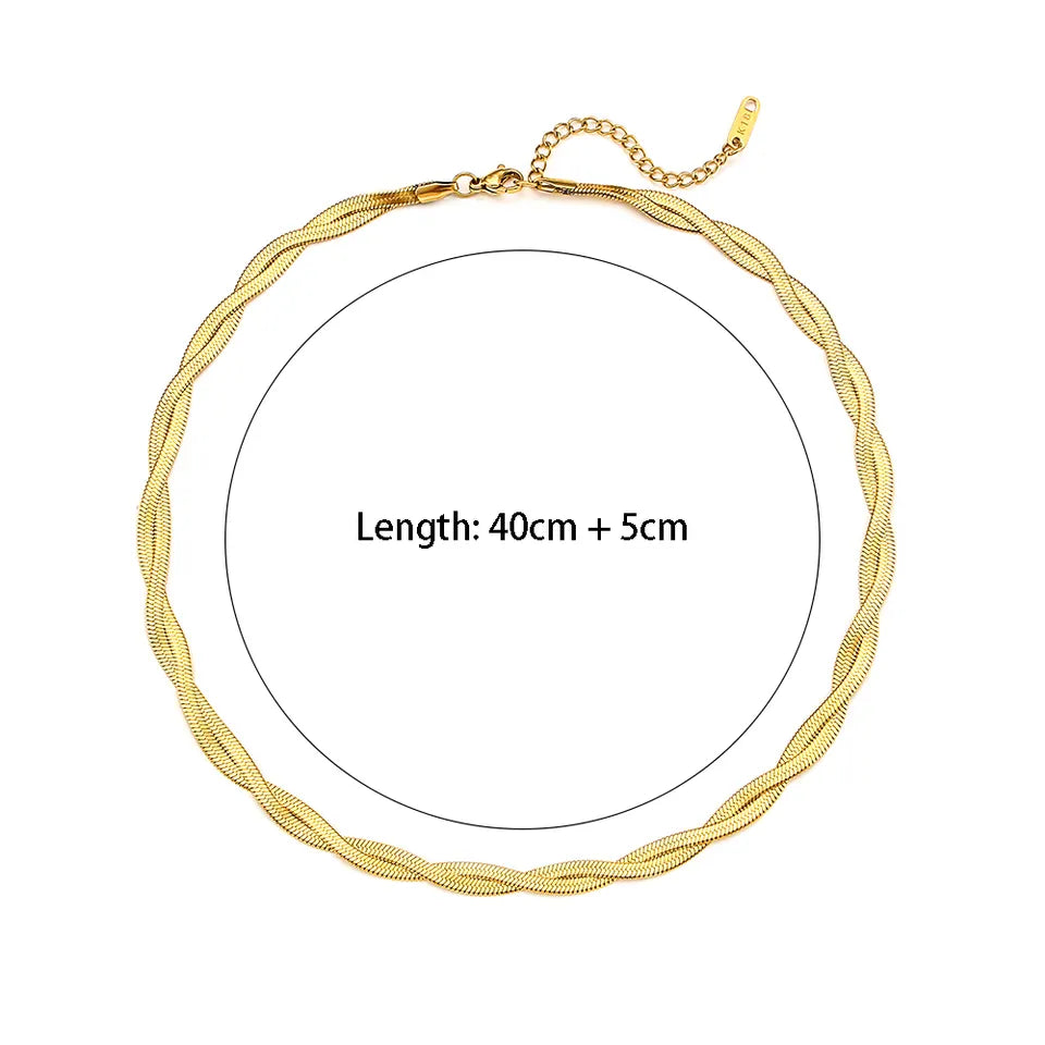 18KT Gold Plated Twisted Silk Necklace - Atulya Jewellers