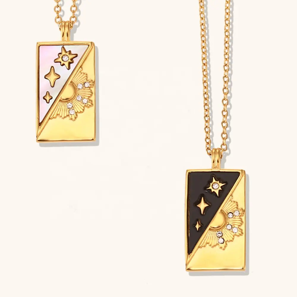 18KT Gold Plated Star Gaze CZ Necklace - Atulya Jewellers