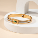 18KT Gold Plated Zaya Evil Eye CZ Bangle