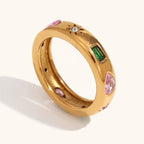 18KT Gold Plated Celestial CZ Ring - Atulya Jewellers