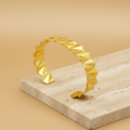 18KT Gold Plated Zig-Zag Cuff Bracelet