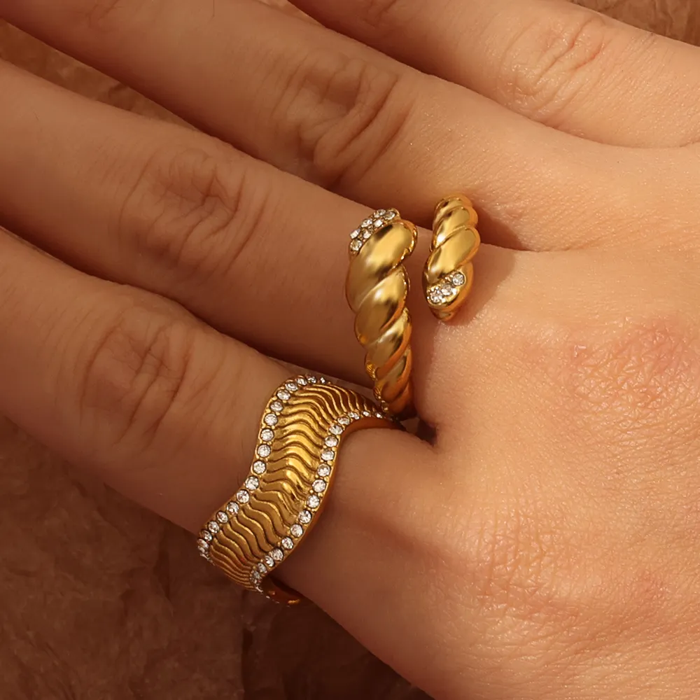18KT Gold Plated Alaya CZ Ring - Atulya Jewellers