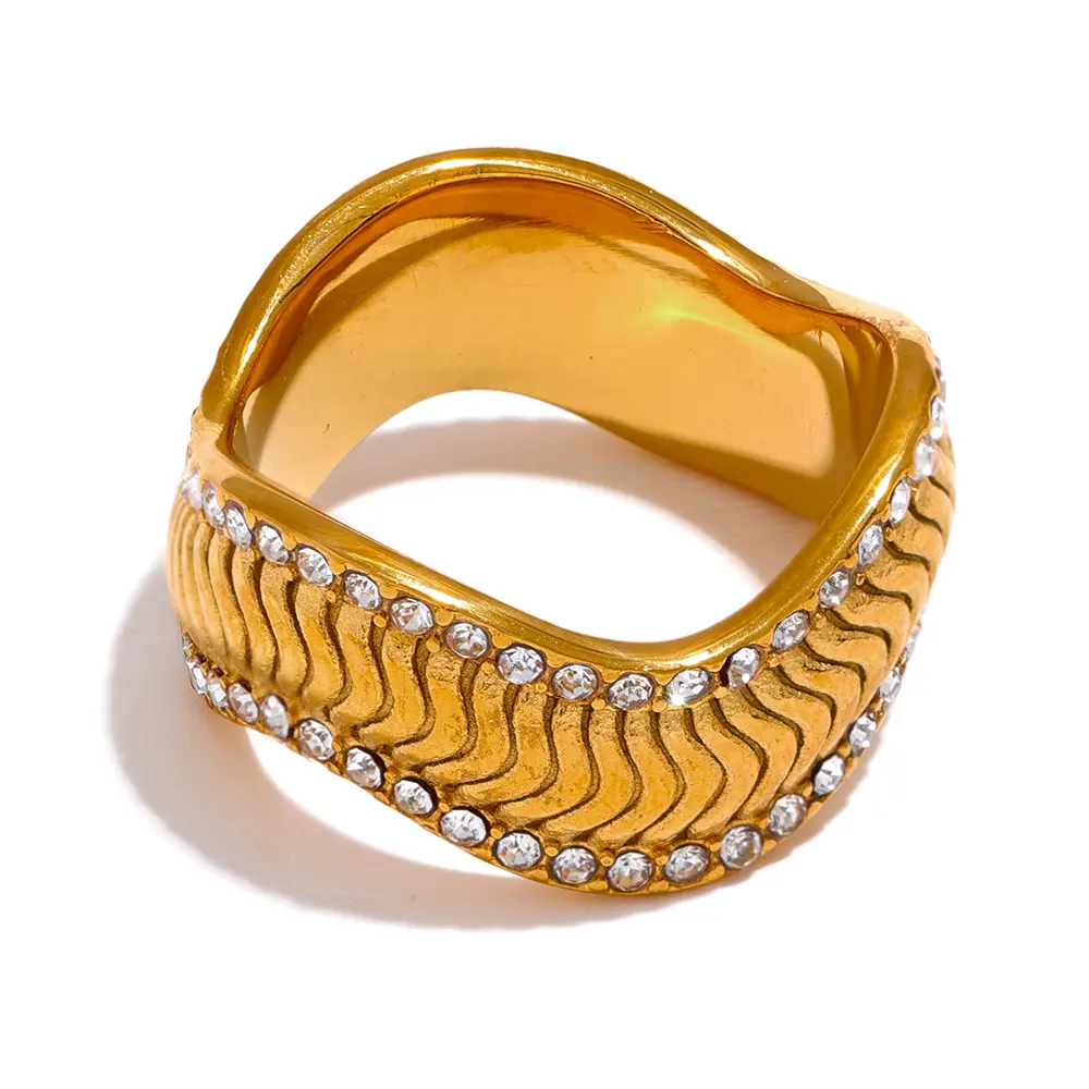 18KT Gold Plated Alaya CZ Ring - Atulya Jewellers
