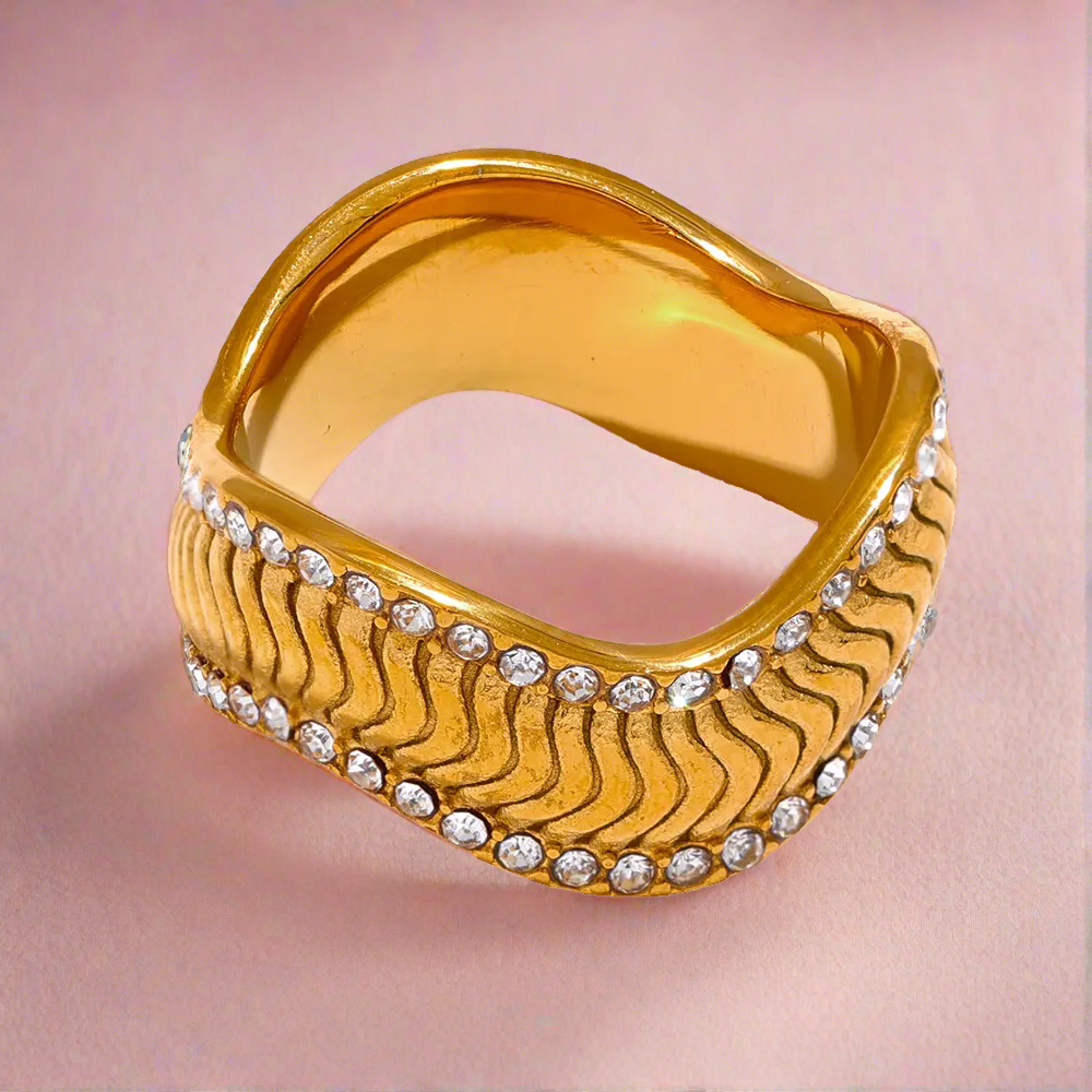 18KT Gold Plated Alaya CZ Ring