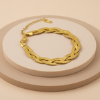 18KT Gold Plated Tri Twisted Silk Bracelet