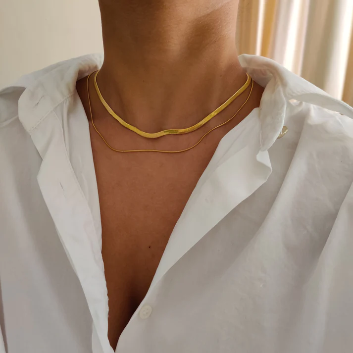 18KT Gold Plated Layered Silk Chain