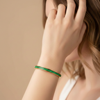 18KT Gold Plated Green CZ Tennis Bangle