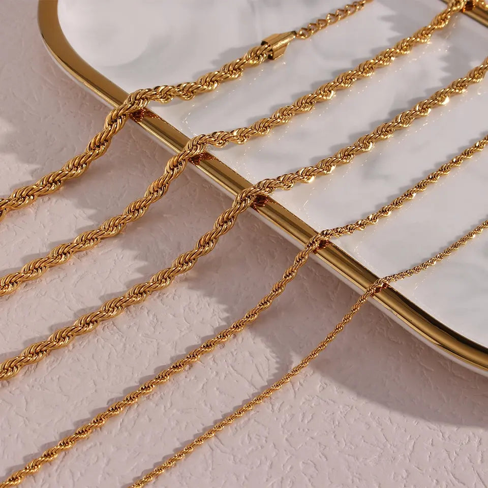 18KT Gold Plated Rope Chain - Atulya Jewellers