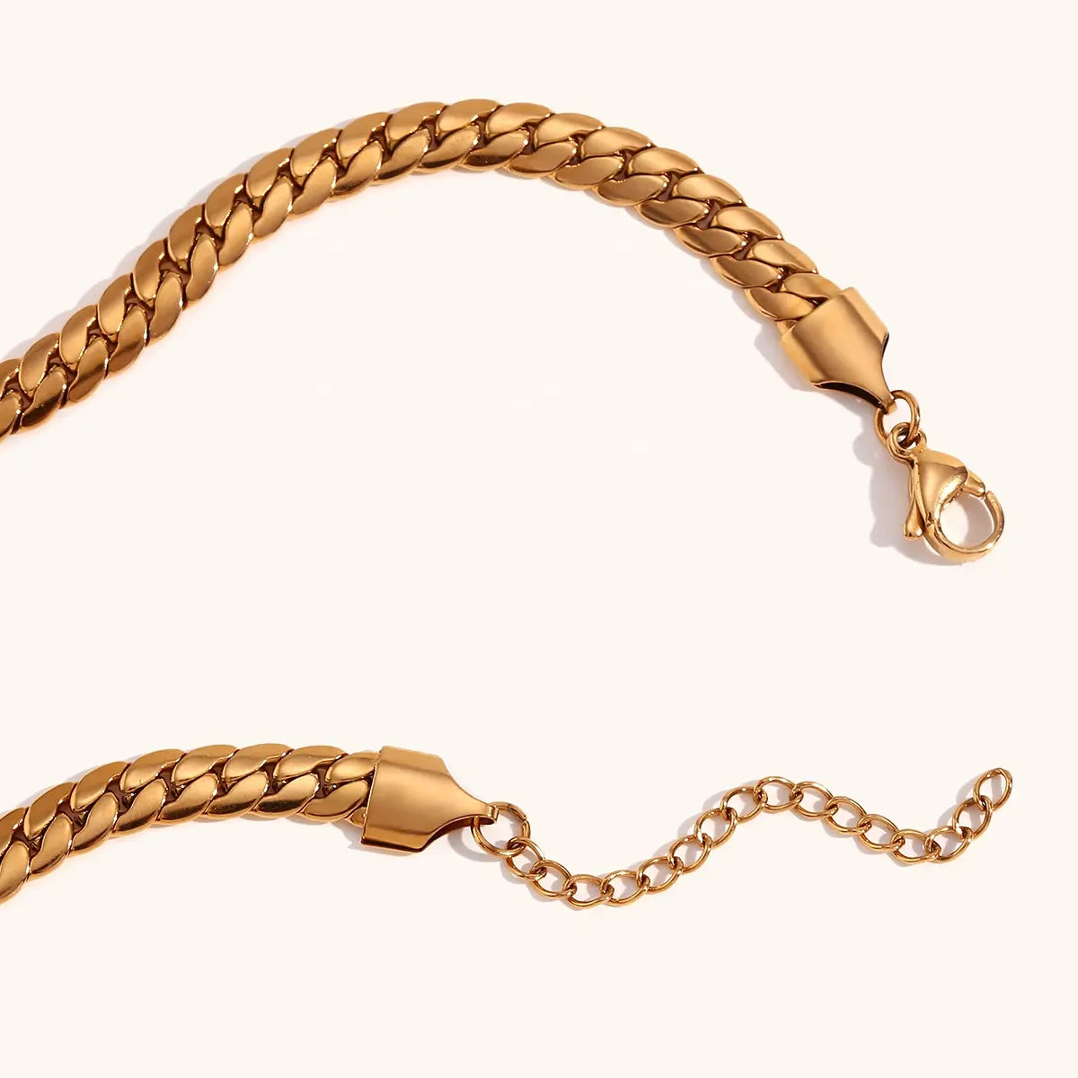 18KT Gold Plated Link Heart Necklace - Atulya Jewellers