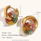 18KT Gold Plated Maria Multicolour Hoop Earrings - Atulya Jewellers
