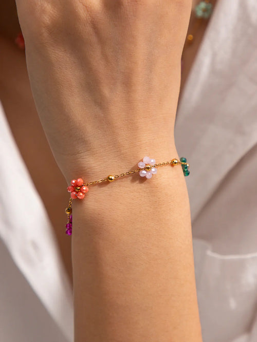 18KT Gold Plated Dainty Bloom Bracelet - Atulya Jewellers