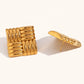 18KT Gold Plated Block Earrings