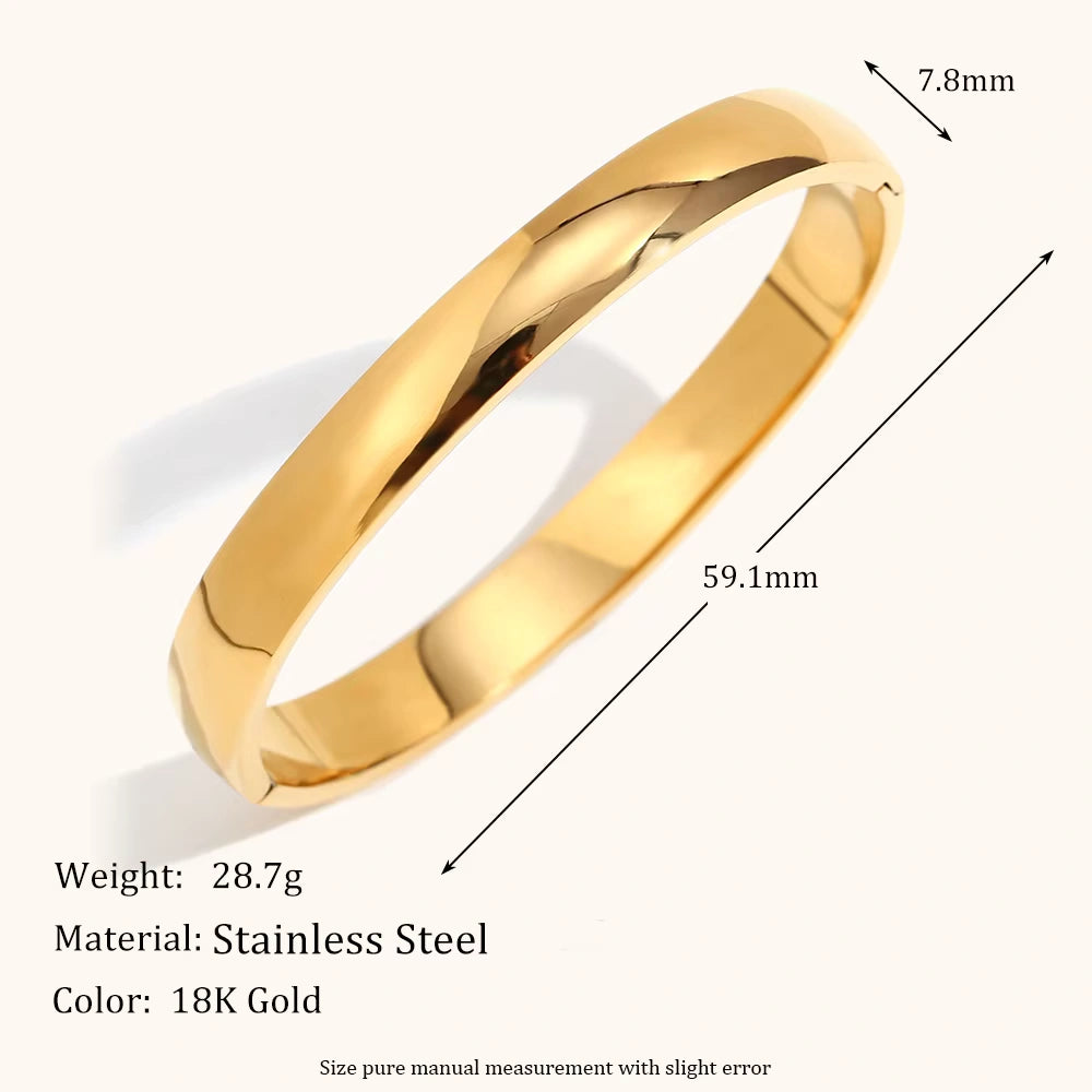 18KT Gold Plated Stackable Glossy Bangle 8mm - Atulya Jewellers
