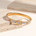 18KT Gold Plated Solitaire CZ Bangle