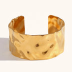 18KT Gold Plated Irregular Statement Cuff Bracelet - Atulya Jewellers