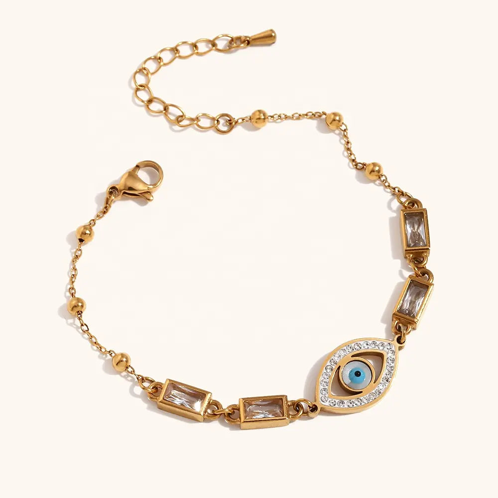 18KT Gold Plated Siora Evil Eye CZ Bracelet - Atulya Jewellers